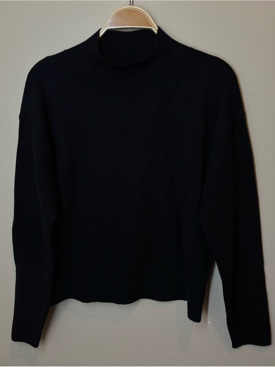 Maeve Sweaters - Maeve Classic Black Women’s Mock Neck Sweater, small, Anthropologie